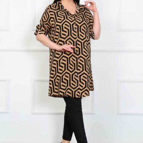 182291 TOPTAN DESENLİ TUNİK toptan bayan giyim