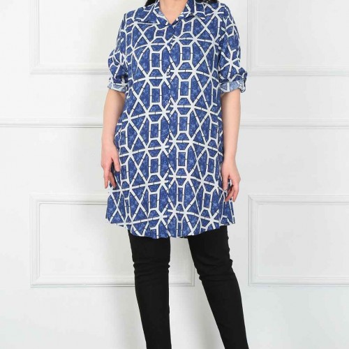 182296 TOPTAN DESENLİ TUNİK toptan bayan giyim