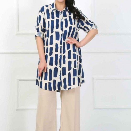 182324 patterned TUNIC toptan bayan giyim