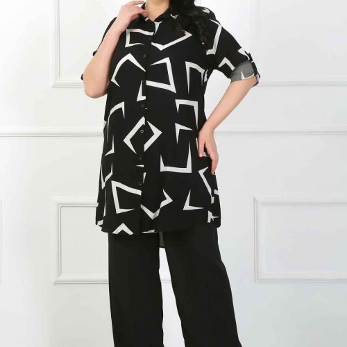 182327 patterned TUNIC toptan bayan giyim