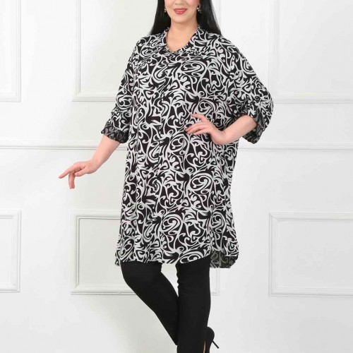 182332 patterned TUNIC toptan bayan giyim