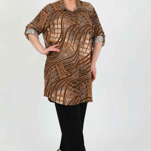 182334 patterned TUNIC toptan bayan giyim