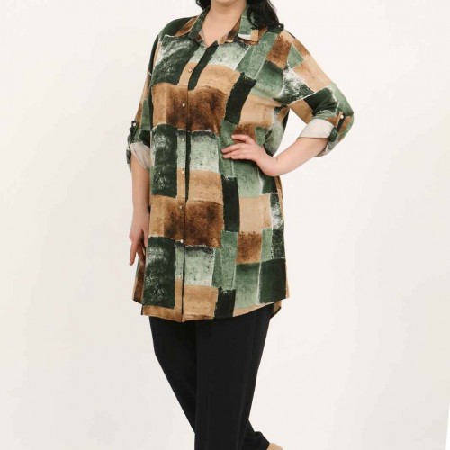 182347 patterned TUNIC toptan bayan giyim