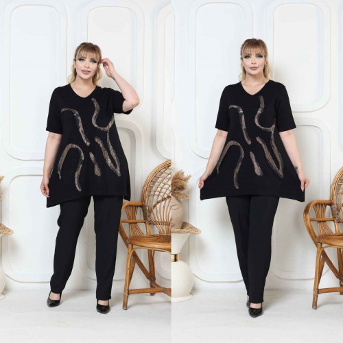 182411 black TUNIC toptan bayan giyim