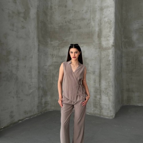 182471 TOPTAN VİZON PANTOLON TAKIM toptan bayan giyim