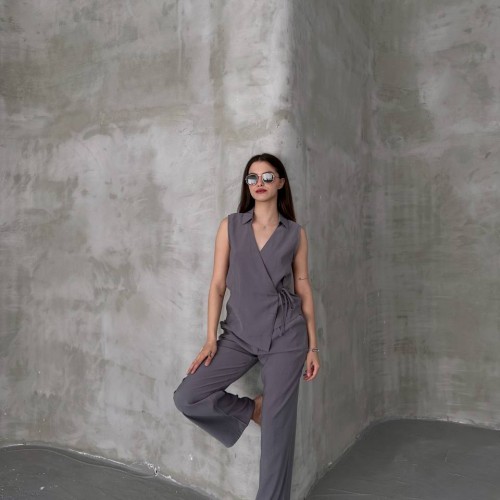 182472 TOPTAN GRİ PANTOLON TAKIM toptan bayan giyim