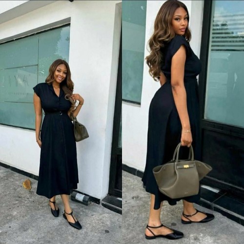 182485 TOPTAN SİYAH ELBİSE toptan bayan giyim