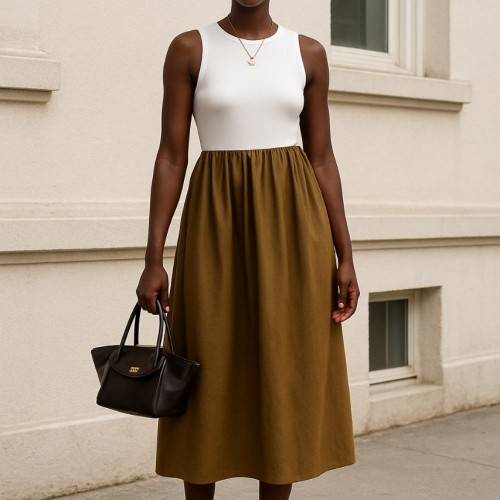 182494 TOPTAN KAHVE ELBİSE toptan bayan giyim