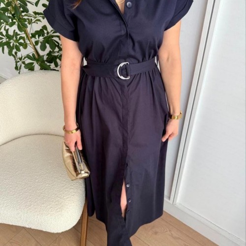 182497 TOPTAN LACİVERT ELBİSE toptan bayan giyim