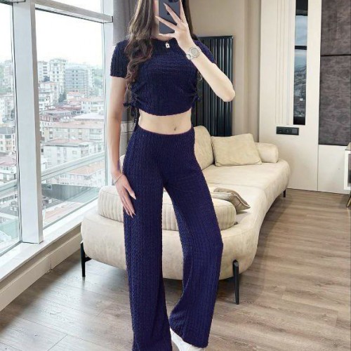 182503 TOPTAN LACİVERT PANTOLON TAKIM toptan bayan giyim