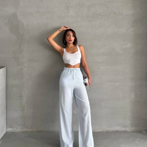 182629 TOPTAN ÇİZGİLİ PANTOLON toptan bayan giyim