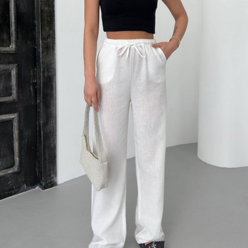 182639 TOPTAN BEYAZ PANTOLON toptan bayan giyim