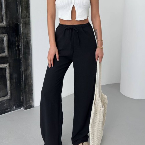 182641 TOPTAN SİYAH PANTOLON toptan bayan giyim