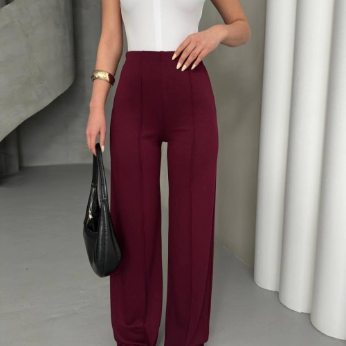 182655 TOPTAN BORDO PANTOLON toptan bayan giyim