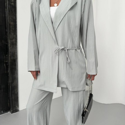 182664 TOPTAN GRİ PANTOLON TAKIM toptan bayan giyim