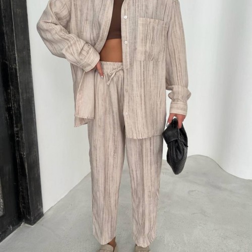 182668 TOPTAN BEJ PANTOLON TAKIM toptan bayan giyim