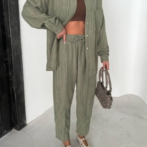 182669 TOPTAN HAKİ PANTOLON TAKIM toptan bayan giyim