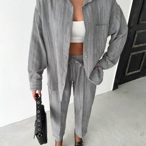 182671 TOPTAN GRİ PANTOLON TAKIM toptan bayan giyim