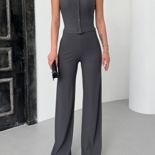 182683 TOPTAN ANTRASİT PANTOLON TAKIM toptan bayan giyim