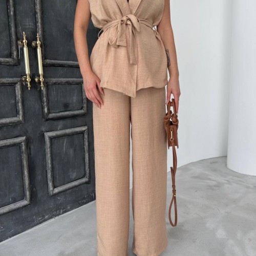 182701 TOPTAN BEJ PANTOLON TAKIM toptan bayan giyim