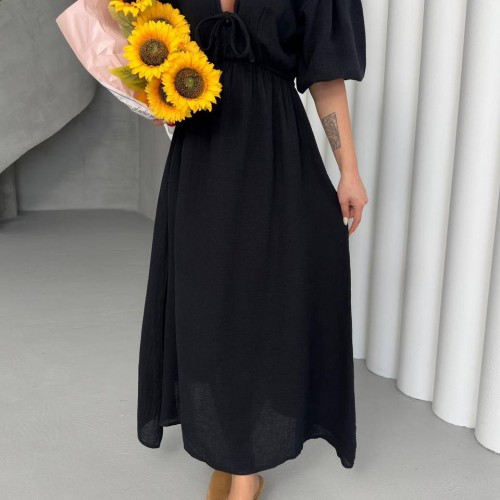 182711 TOPTAN SİYAH ELBİSE toptan bayan giyim