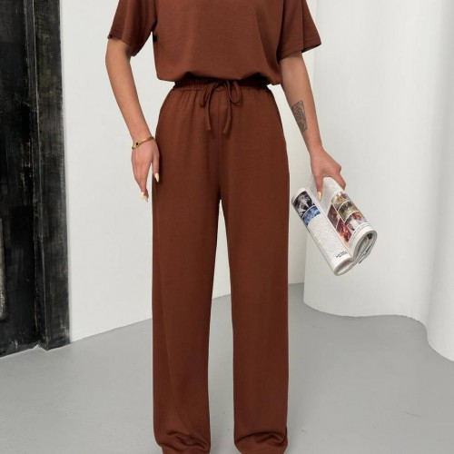 182717 TOPTAN KAHVE EŞOFMAN TAKIM toptan bayan giyim