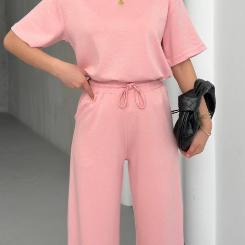 182719 TOPTAN PEMBE EŞOFMAN TAKIM toptan bayan giyim