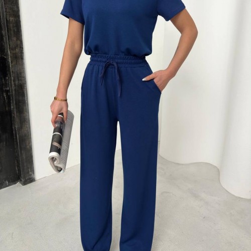 182722 TOPTAN LACİVERT EŞOFMAN TAKIM toptan bayan giyim