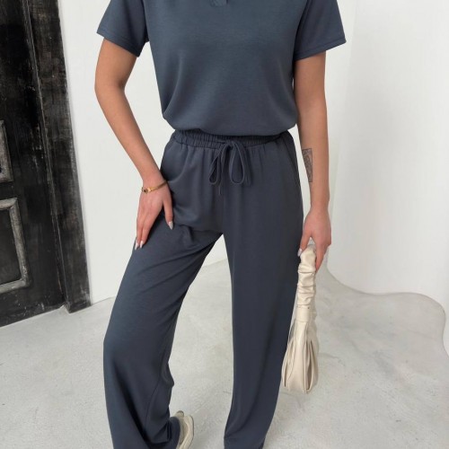 182723 TOPTAN ANTRASİT EŞOFMAN TAKIM toptan bayan giyim