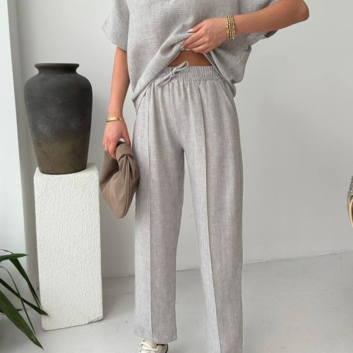 182742 TOPTAN GRİ PANTOLON TAKIM toptan bayan giyim