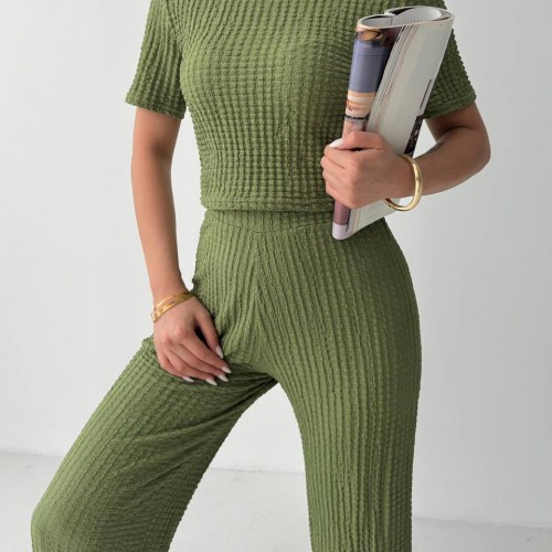 182749 TOPTAN YEŞİL PANTOLON TAKIM toptan bayan giyim