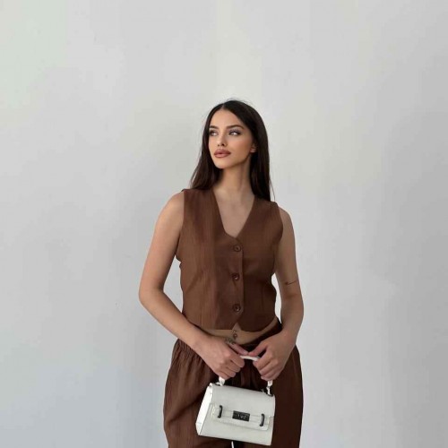 182916 TOPTAN KAHVE PANTOLON TAKIM toptan bayan giyim