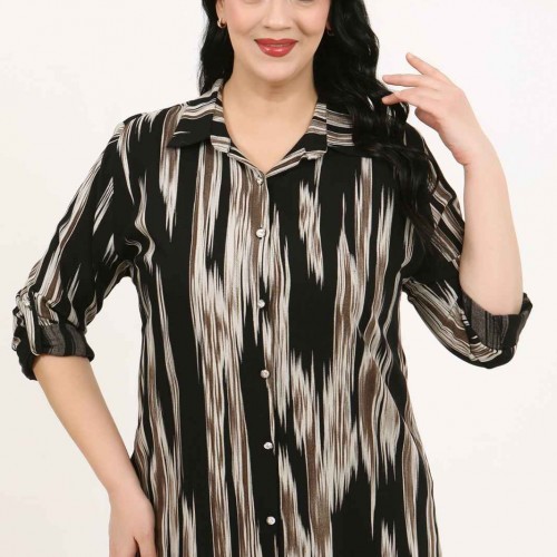 182955 TOPTAN DESENLİ GÖMLEK toptan bayan giyim