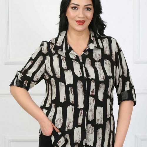 182957 TOPTAN DESENLİ GÖMLEK toptan bayan giyim