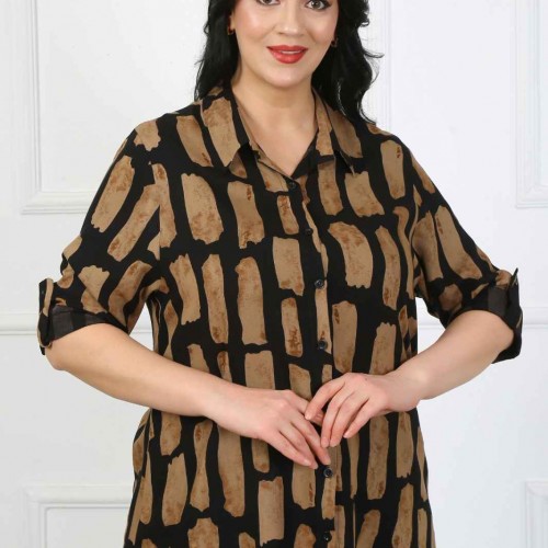 182958 TOPTAN DESENLİ GÖMLEK toptan bayan giyim