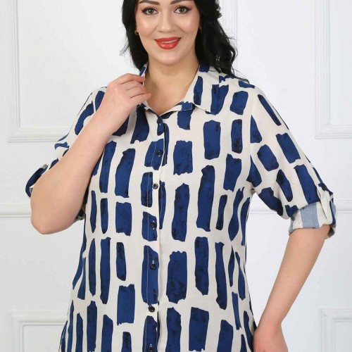 182960 TOPTAN DESENLİ GÖMLEK toptan bayan giyim