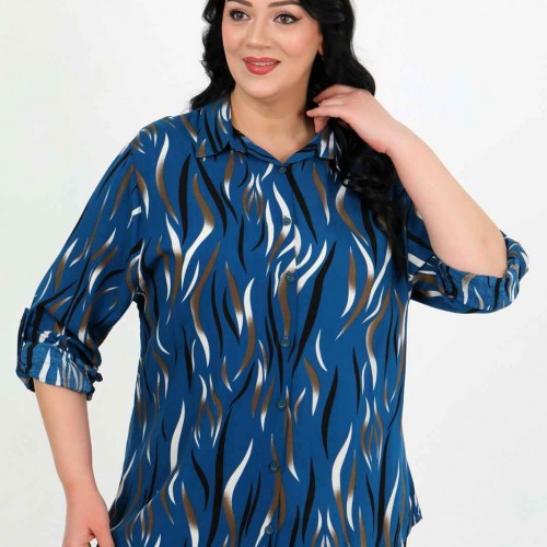 182971 TOPTAN DESENLİ GÖMLEK toptan bayan giyim