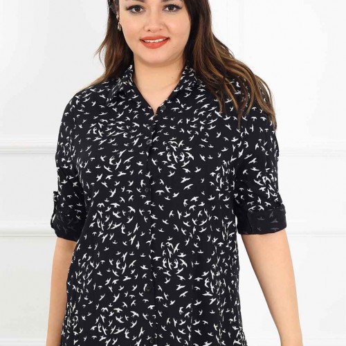 182999 TOPTAN DESENLİ GÖMLEK toptan bayan giyim