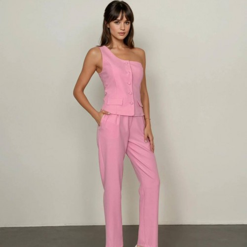 183118 TOPTAN PEMBE PANTOLON TAKIM toptan bayan giyim