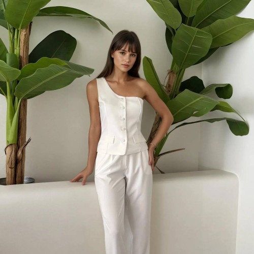 183119 TOPTAN BEYAZ PANTOLON TAKIM toptan bayan giyim