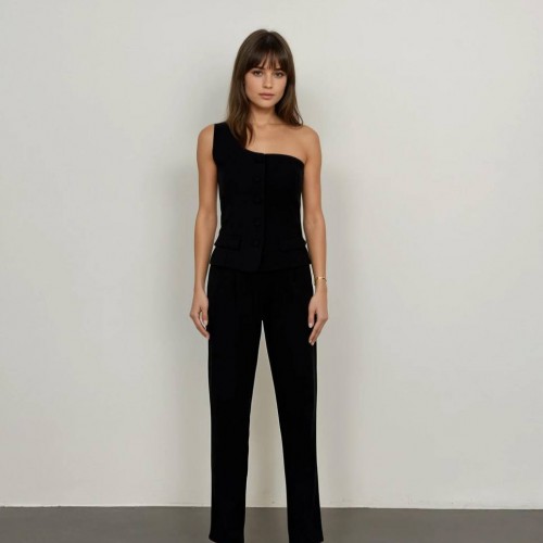 183120 TOPTAN SİYAH PANTOLON TAKIM toptan bayan giyim