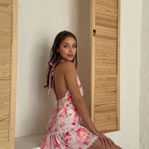 183138 TOPTAN DESENLİ ELBİSE toptan bayan giyim