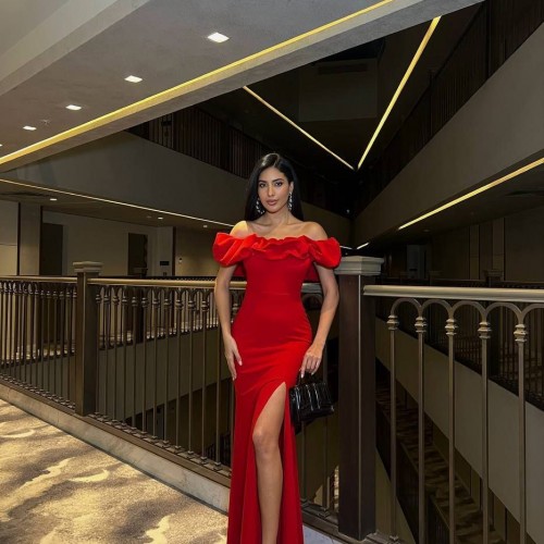 183344 TOPTAN KIRMIZI ABİYE toptan bayan giyim