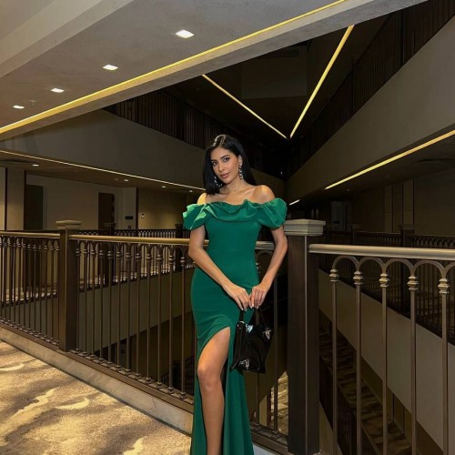 183345 TOPTAN ZÜMRÜT YEŞİL ABİYE toptan bayan giyim