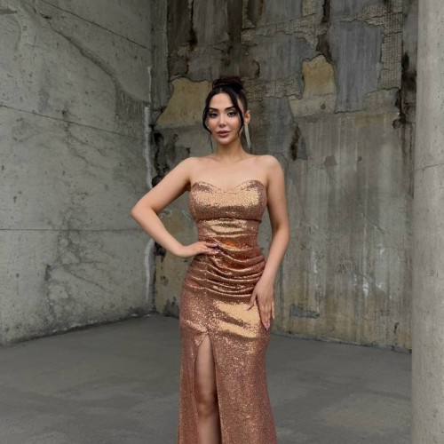 183374 TOPTAN KAHVE ABİYE toptan bayan giyim