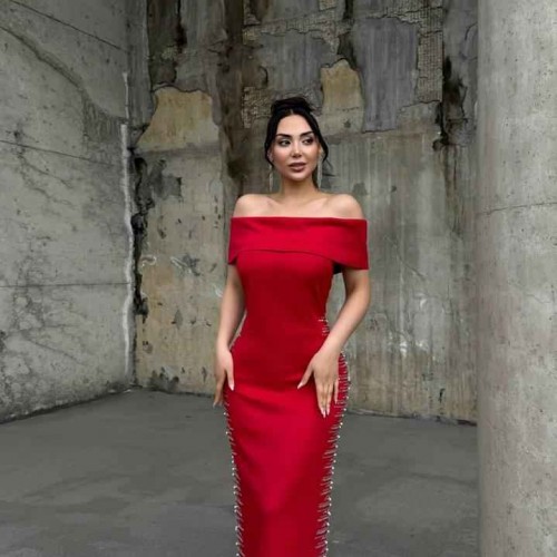 183471 TOPTAN KIRMIZI ABİYE toptan bayan giyim