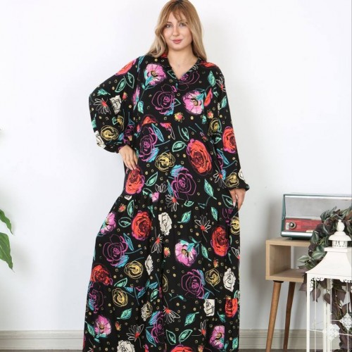 183503 TOPTAN DESENLİ ELBİSE toptan bayan giyim