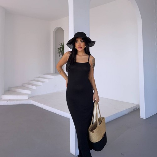 183649 TOPTAN SİYAH ELBİSE toptan bayan giyim