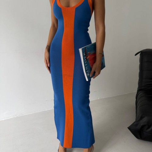 183694 TOPTAN MAVİ ELBİSE toptan bayan giyim