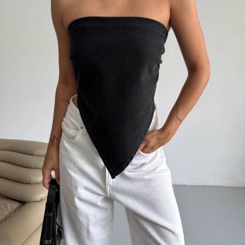 183699 TOPTAN SİYAH CROP toptan bayan giyim